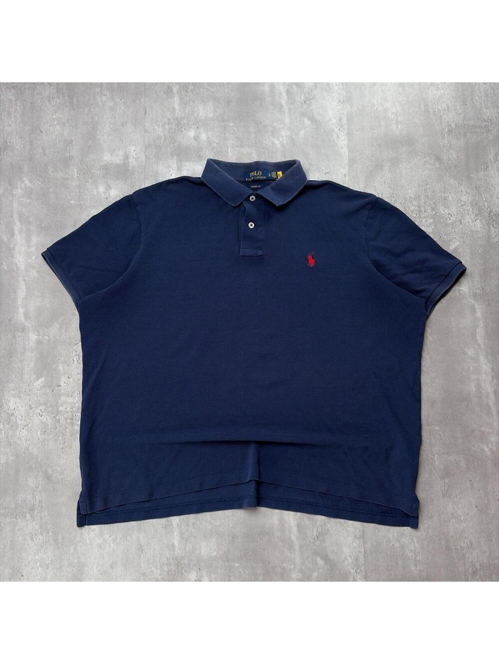 Y2K Navy Polo Ralph Lauren Grunge Skater Faded Polo Shirt